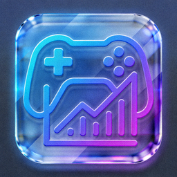 电竞竞猜分析官方网站Logo，橙蓝霓虹发光电竞标志